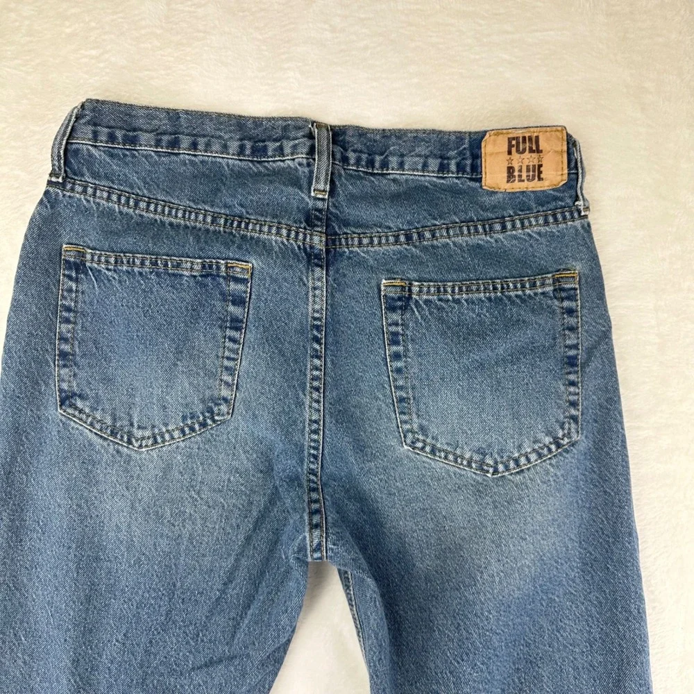 Full Blue Jeans Mens 32x30 Blue Straight Leg Regular Fit Denim 100% Cotton‎
